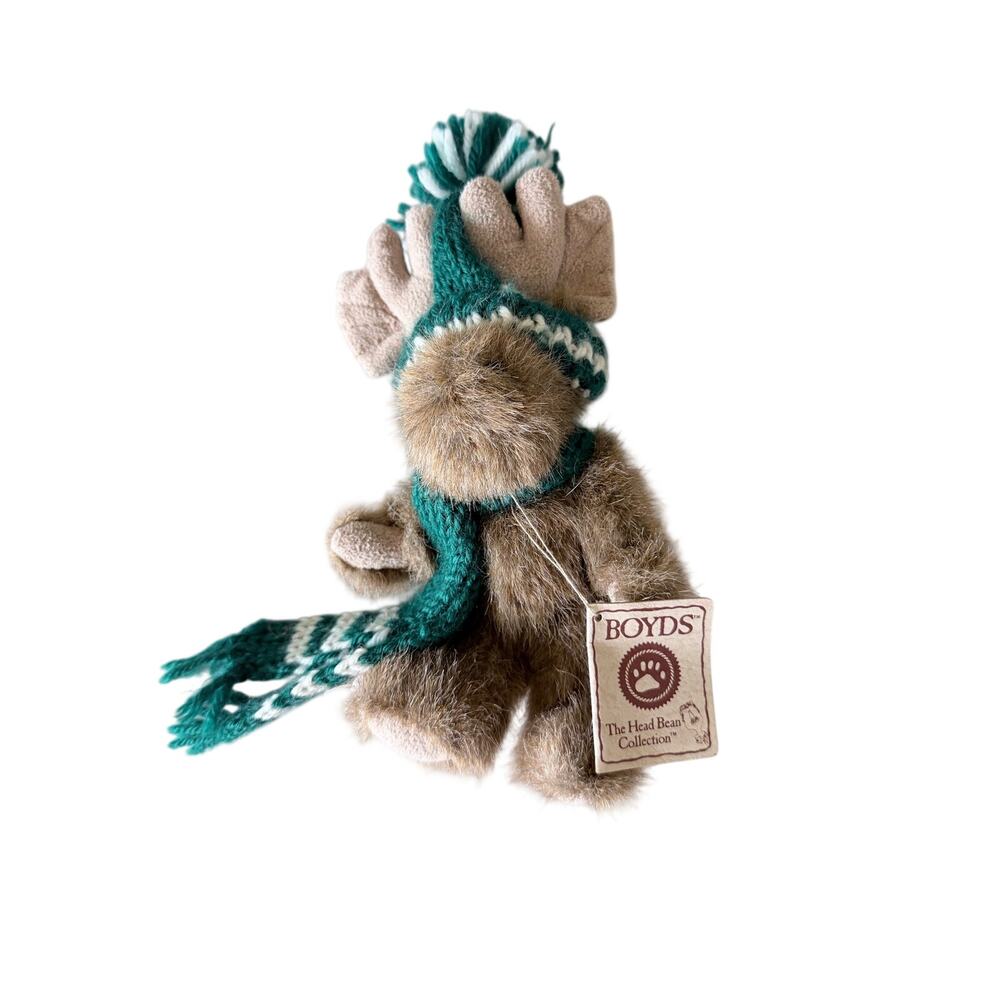NWT vintage Boyd’s bears stuffed moose with sweater holiday handmade head bean - Picture 2 of 10